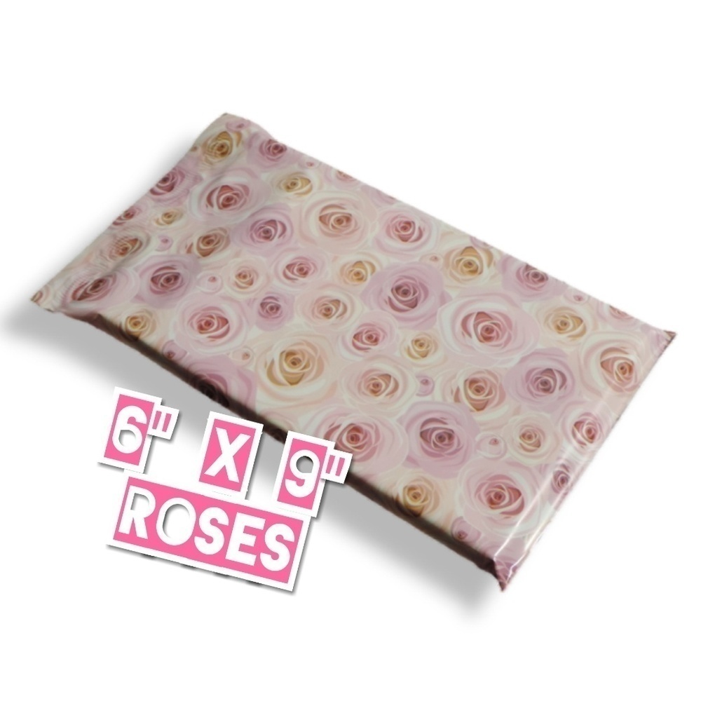 100 Poly Mailers 6x9 Roses - Picture 2 of 3